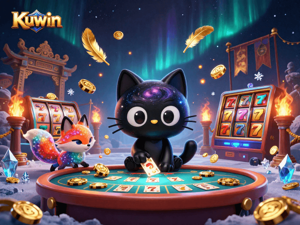 Kuwin offers an exciting casino experience with cosmic illustrations and dynamic gaming elements.