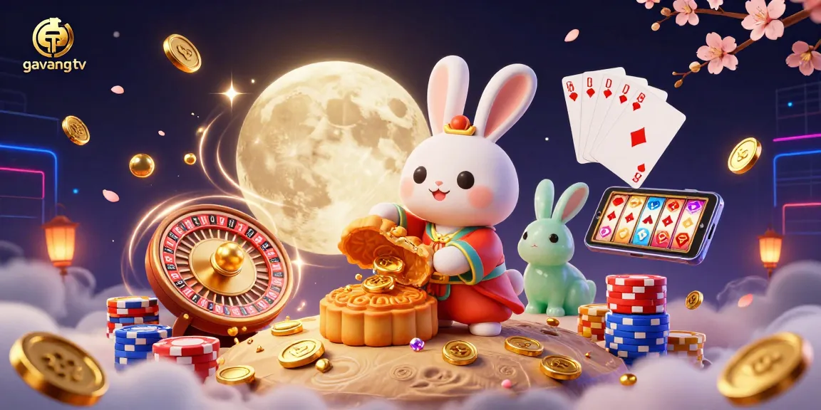 Experience top-notch gambling excitement with Gavang TV's dynamic casino-themed 3D illustration featuring animated elements.