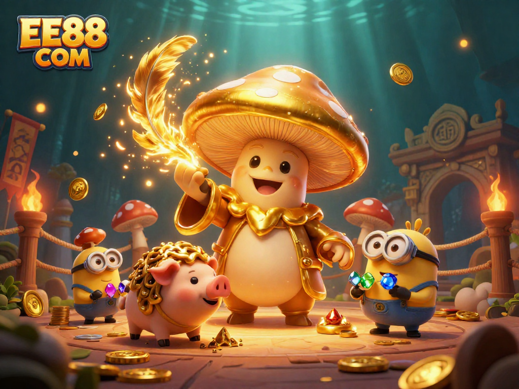 Engage with EE88 COM's magical online gaming world filled with treasures and casino elements.