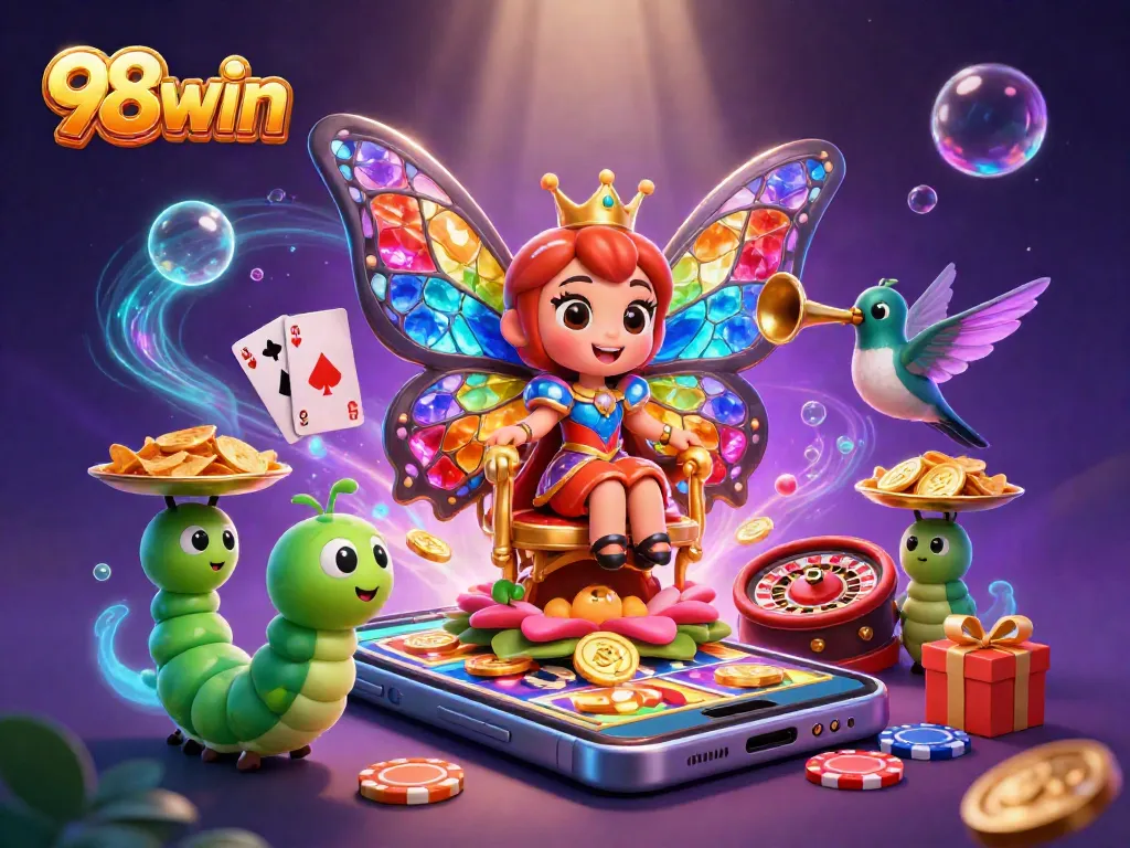 Experience thrilling gaming action with 98win as vibrant casino elements come to life!