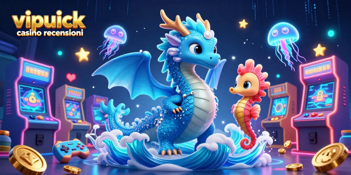 Scopri le recensioni del casinò VIPLuck con un drago d'acqua e un cavaliere seahorse nel fantastico mondo dei giochi.